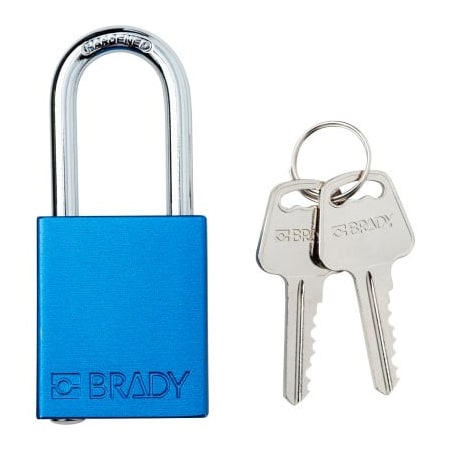 Brady Brady Safety Lockout Padlock, Keyed Different, 1-1/2in, Aluminum/Steel, Blue SDAL-BLU-38ST-KD